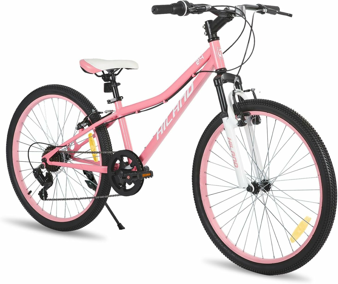 Hiland Climber 24 cale - rower dziecięcy MTB, 7 biegów, różowy