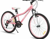 Hiland Climber 24 cale - rower dziecięcy MTB, 7 biegów, różowy – zdjęcie 1