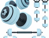 PASYOU Zestaw kulturystyczny 4w1 20 kg - hantle, sztanga, kettlebell, push-up – zdjęcie 1