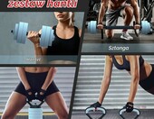 PASYOU Zestaw kulturystyczny 4w1 20 kg - hantle, sztanga, kettlebell, push-up – zdjęcie 2