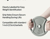 Amazon Basics Obciążenia żeliwne 4x5 kg - talerze do sztangi z uchwytami – zdjęcie 2