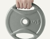 Amazon Basics Obciążenia żeliwne 4x5 kg - talerze do sztangi z uchwytami – zdjęcie 3