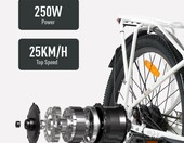 cysum X-City 26 cali - rower elektryczny miejski, zasięg 80 km, biały – zdjęcie 3