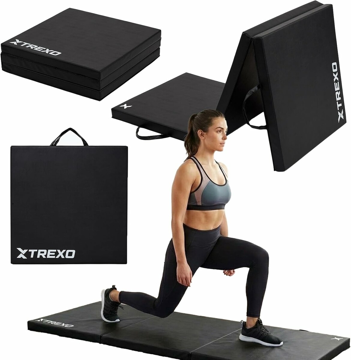 TREXO – składany materac gimnastyczny 180x60x5 cm