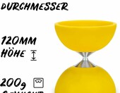 Diabolo Freizeitsport zestaw podstawowy do diabolo, żółty, z pałeczkami – zdjęcie 2