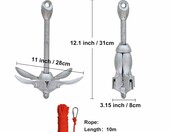 BeGrit - składana kotwica kajakowa 1,5 kg z liną 10 m i boją – zdjęcie 2