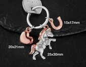 FABACH breloczek podkowa i serce - metalowy gadżet dla jeźdźca – zdjęcie 4