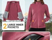 Outdoor Ventures damska kurtka polarowa do Nordic Walking, czerwona – zdjęcie 3
