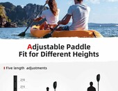 Abahub - regulowane wiosło kajakowe 210-230 cm, 3-częściowe – zdjęcie 2