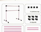 Hocomay przenośny drążek baletowy wolnostojący, podwójny, regulowany – zdjęcie 5