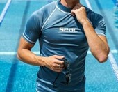 SEAC T-Sun Short – koszulka do pływania rashguard z ochroną UV, czarna, XL – zdjęcie 2