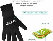 ZCCO – neoprenowe rękawice do nurkowania 3 mm, rozmiar L – zdjęcie 3