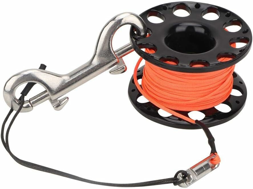 Tbest Finger Reel – szpula do nurkowania 30 m z karabińczykiem, czarna