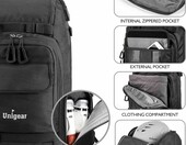 Unigear Plecak narciarski 50 l na buty, kask i sprzęt zimowy, wodoodporny – zdjęcie 2