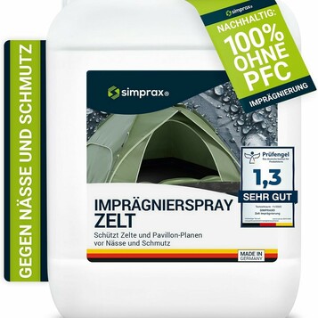 simprax impregnat do namiotow i pawilonow 2,5 l, spray hydrofobowy bez PFC