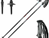 MSPORTS Kijki narciarskie Premium 120 cm z talerzykami śniegowymi, aluminiowe – zdjęcie 1