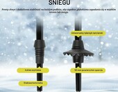 MSPORTS Kijki narciarskie Premium 120 cm z talerzykami śniegowymi, aluminiowe – zdjęcie 3