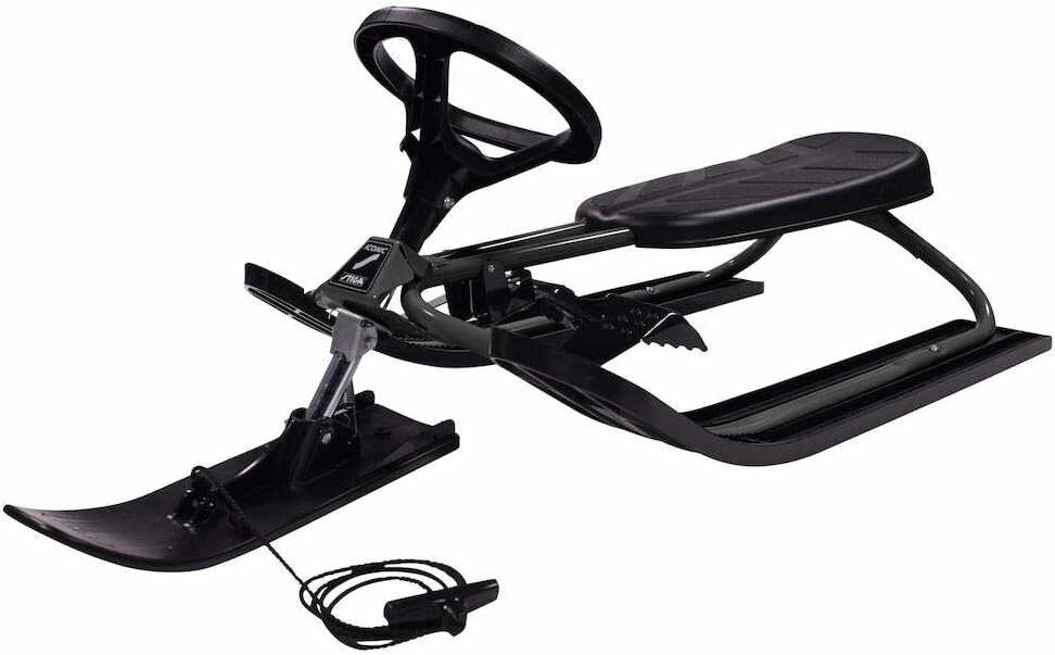 STIGA Snowracer Iconic – sanki kierownicze z hamulcem, czarne