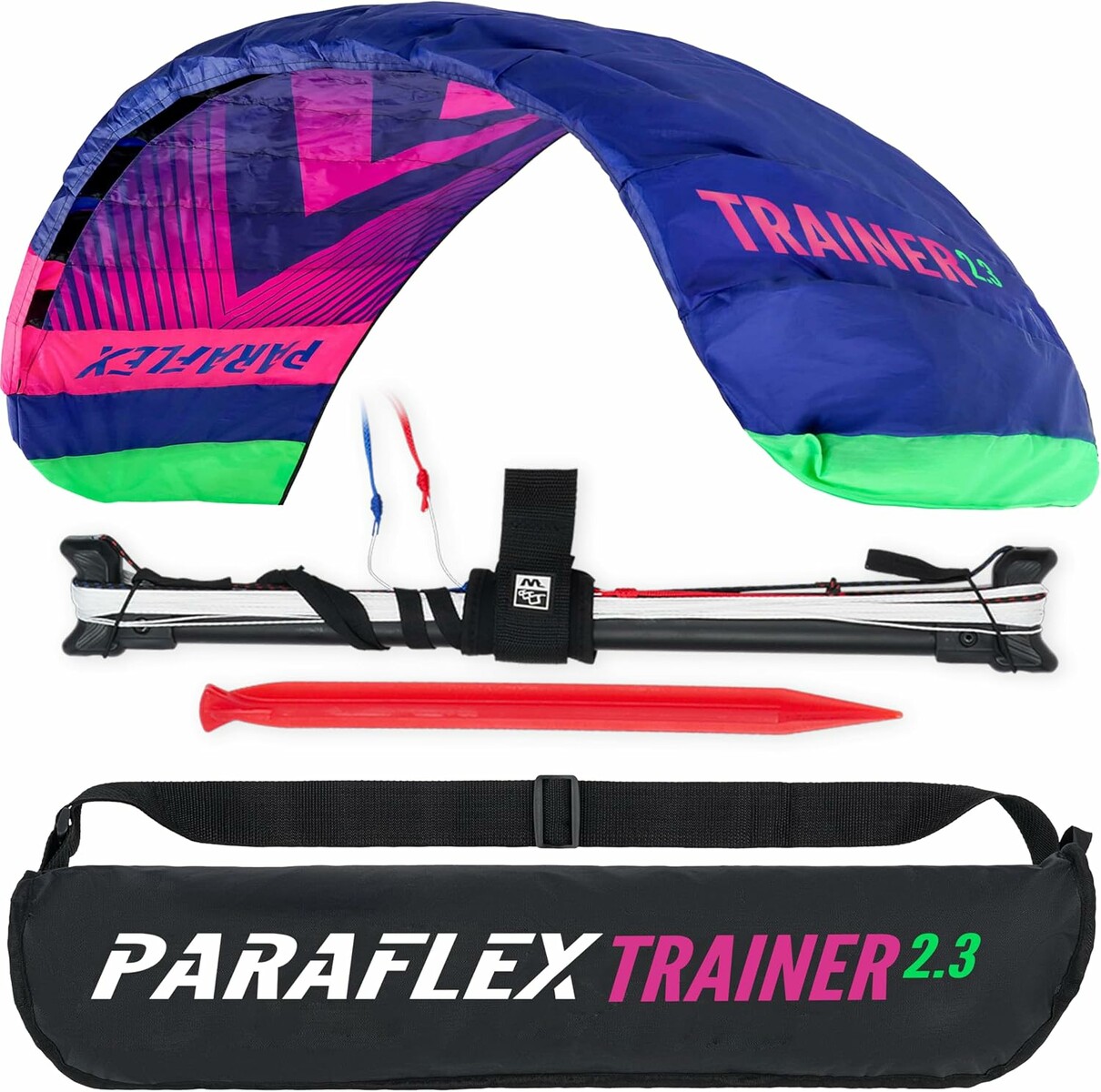 Wolkenstürmer Paraflex Trainer 2.3 – latawiec treningowy z drążkiem, róż
