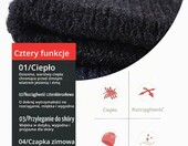 UNNESTAR Czapka narciarska dzianinowa z nausznikami, czarna – zdjęcie 3