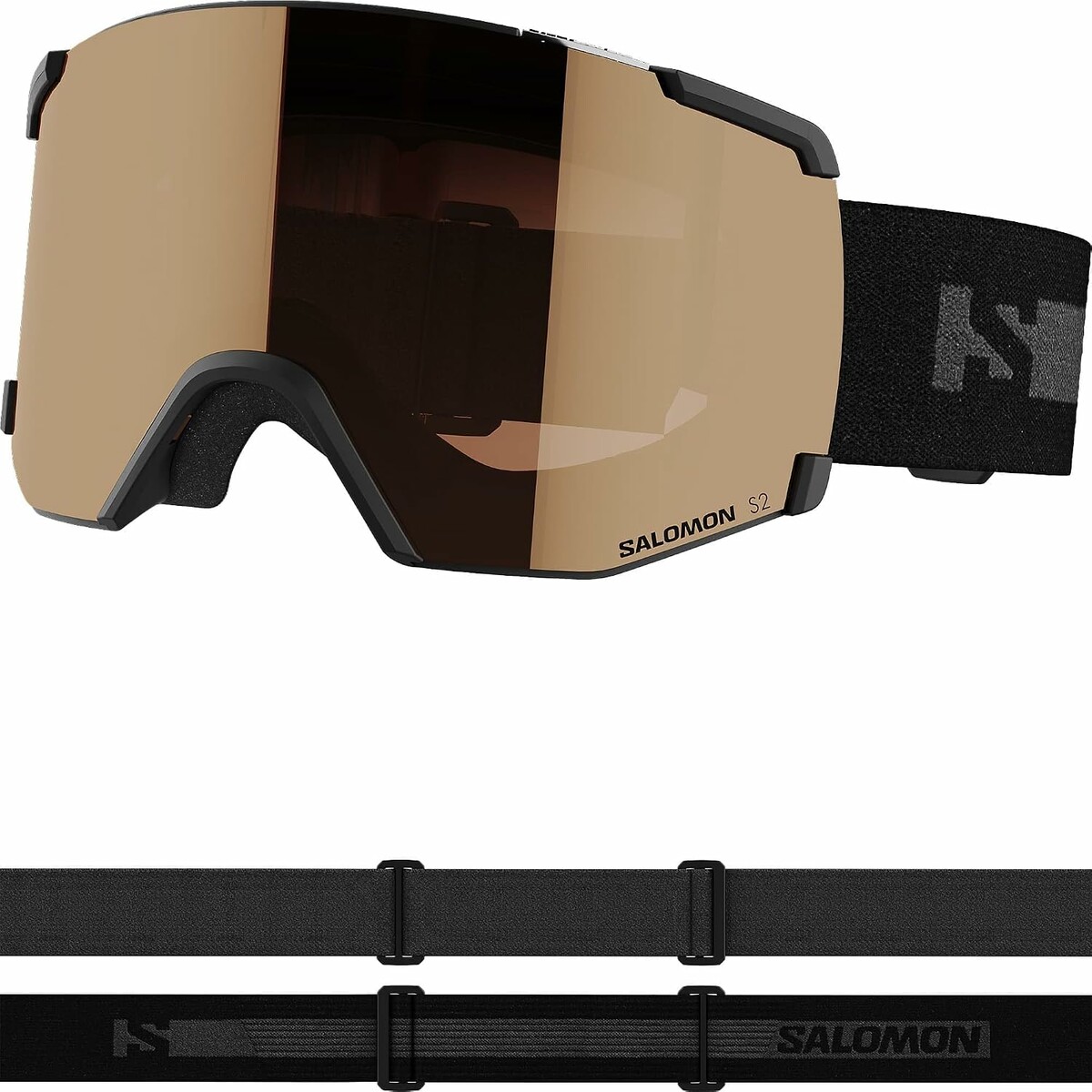 Salomon S/View Access Gogle narciarskie unisex, szerokie pole widzenia, czarne