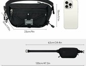 WATERFLY saszetka nerka sportowa z blokada RFID, czarna – zdjęcie 3