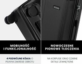 WITTCHEN Stripes Line walizka duza twarda ABS na 4 kolkach, czarna – zdjęcie 3