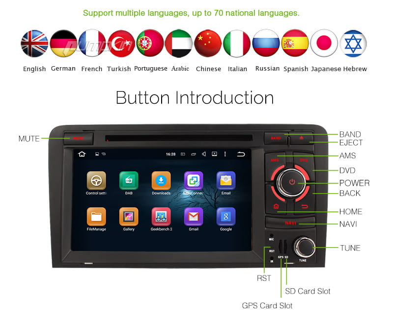 Radio nawigacja 2din GPS USB SD Audi A3