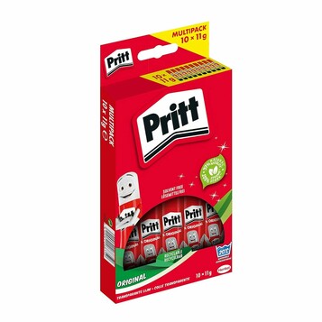 Pritt Klej w sztyfcie 11 g, zestaw 10 sztuk - klej szkolny do papieru