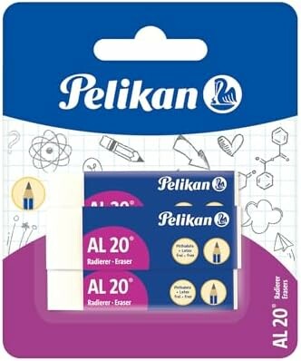 Pelikan Gumki do ścierania AL.20, zestaw 3 sztuk, białe