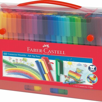 Faber-Castell Flamastry Connector 60 kolorów w walizce - pisaki dla dzieci