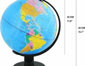 Exerz Globus edukacyjny 30 cm na stojaku, mapa polityczna świata – zdjęcie 2