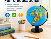 Exerz Globus edukacyjny 30 cm na stojaku, mapa polityczna świata – zdjęcie 4
