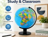 Exerz Globus edukacyjny 30 cm na stojaku, mapa polityczna świata – zdjęcie 5