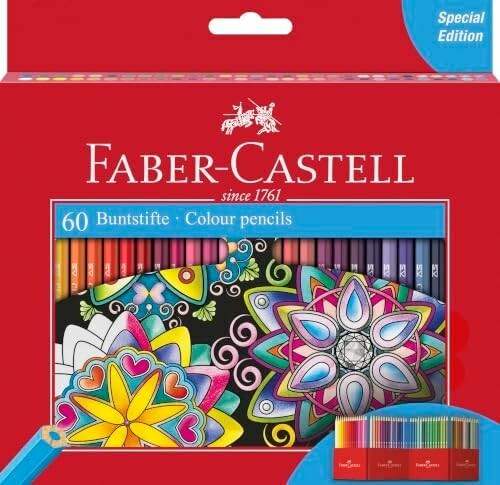 Faber-Castell Kredki ołówkowe Castle 60 kolorów, sześciokątne, w etui