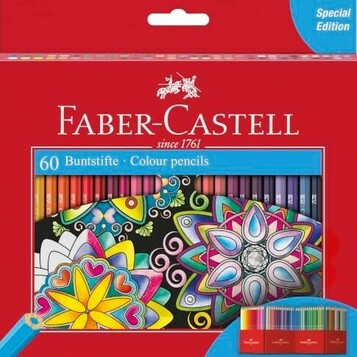 Faber-Castell Kredki ołówkowe Castle 60 kolorów, sześciokątne, w etui