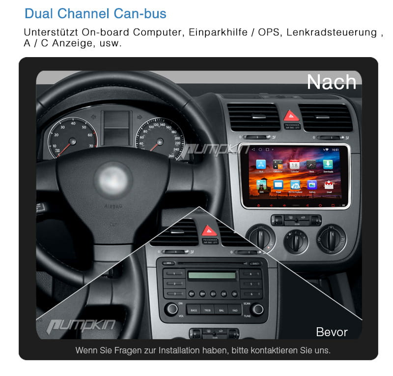 Radio nawigacja 8 cali VW Skoda Seat