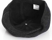 Anshili Beret dziecięcy niebieski, płaska czapka w paski, 51-54 cm – zdjęcie 3