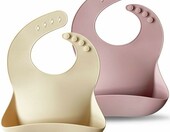 Moonkie - zestaw 2 silikonowych śliniaków dla niemowląt z kieszenią – zdjęcie 1