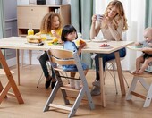 Kinderkraft Enock 3w1 - drewniane krzesełko do karmienia, naturalne – zdjęcie 2