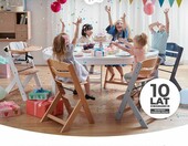 Kinderkraft Enock 3w1 - drewniane krzesełko do karmienia, naturalne – zdjęcie 3