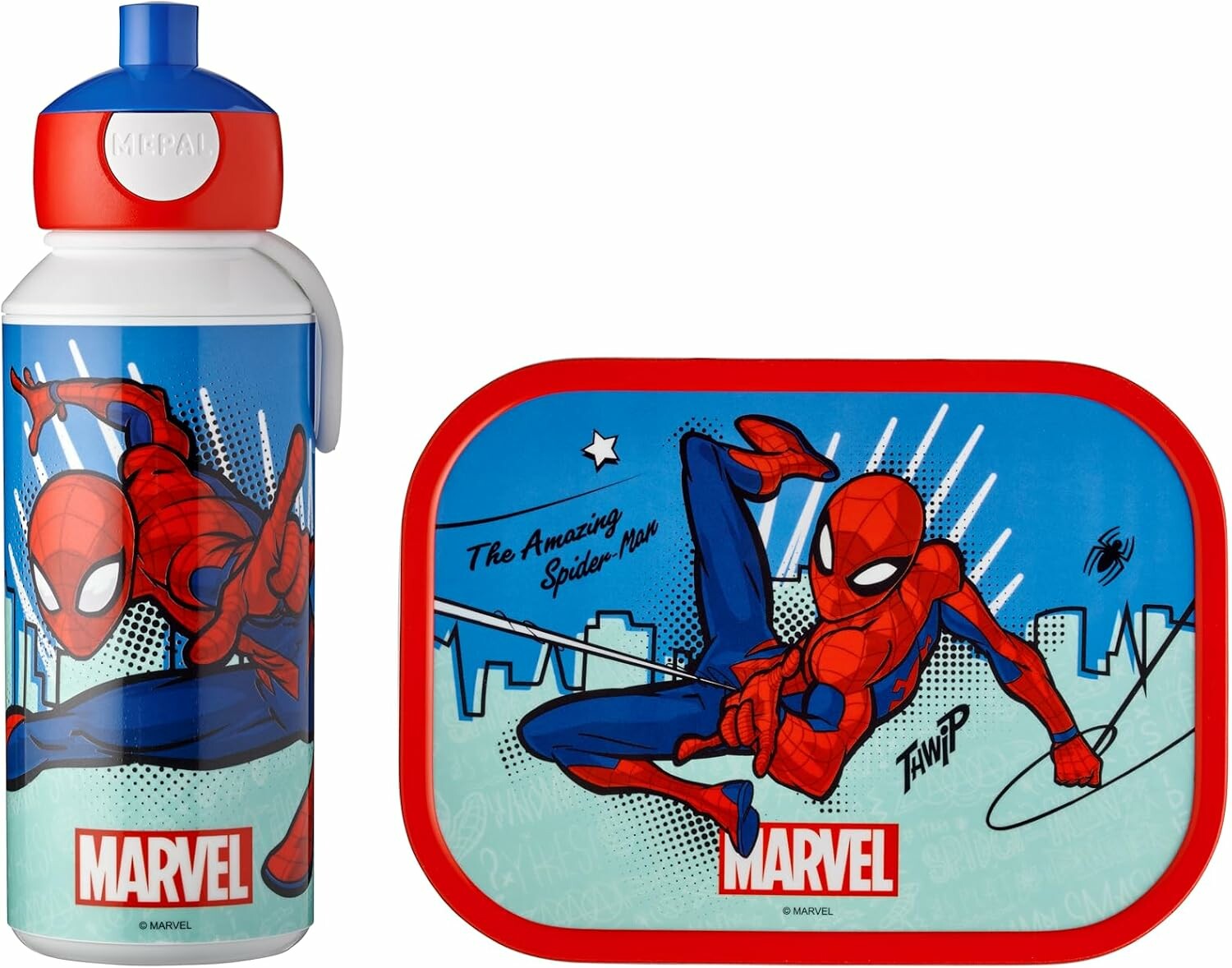 Mepal Zestaw śniadaniówka i bidon dla dziecka, motyw Spider-Man, bez BPA