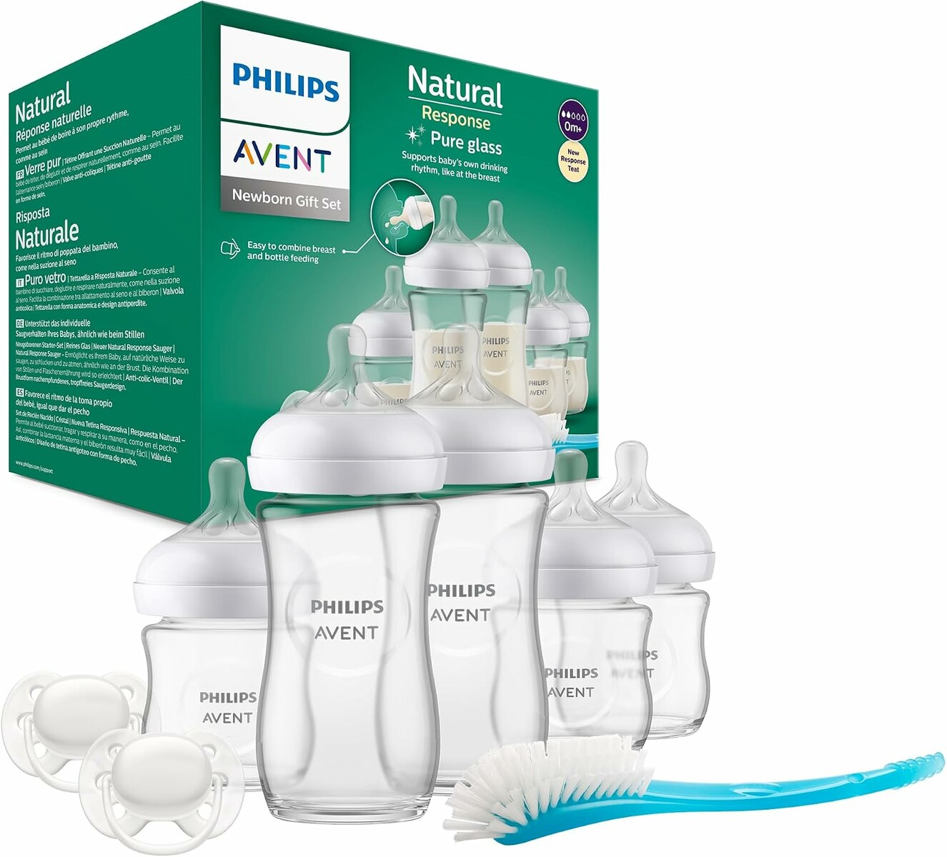 Philips Avent Natural SCD879/11 - zestaw 5 szklanych butelek dla niemowląt