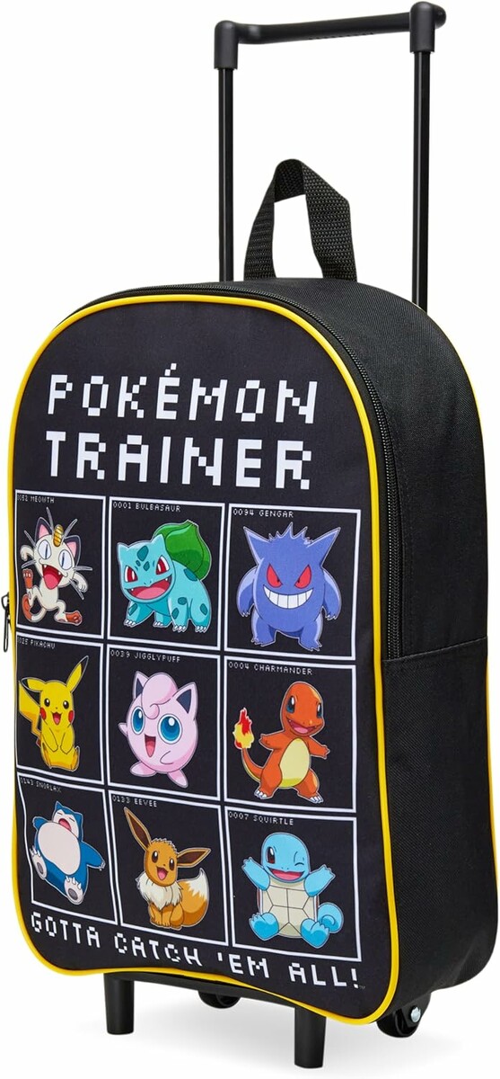 Pokémon Walizka dziecięca na kółkach, składana, 10,5 l, czarno-wielokolorowa