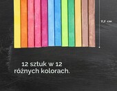 Westcott Kreda kolorowa 12 sztuk - bezpyłowa kreda do tablicy i na chodnik – zdjęcie 4
