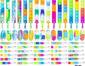 BONNYCO - 30 bransoletek Pop It z breloczkami na przyjęcie dla dzieci – zdjęcie 1