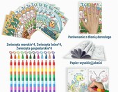 ICEPAPA Zestaw 12 kolorowanek ze zwierzętami i kredkami dla dziecka – zdjęcie 2