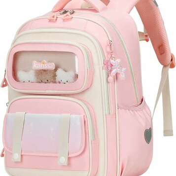 Tanou Plecak szkolny dla dziewczynki 20 l, ergonomiczny, różowy, 6 przegródek