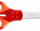 Faber-Castell Nożyczki szkolne z osłoną ostrza, zestaw 5 szt., czerwone – zdjęcie 4