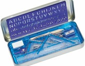 STAEDTLER Zestaw geometryczny szkolny w metalowym etui, 2x cyrkiel z akcesoriami – zdjęcie 3